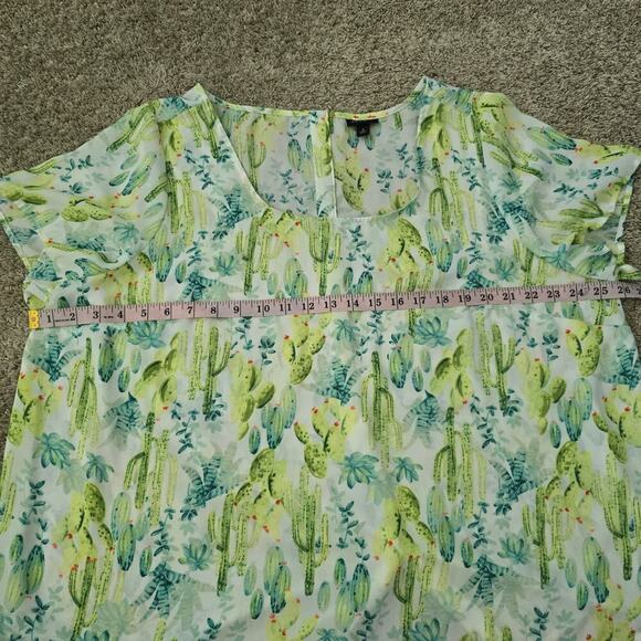 Torrid Women’s Blouse Plus Size 2X Cactus Print Button Back Boho Resortwear - Picture 5 of 8